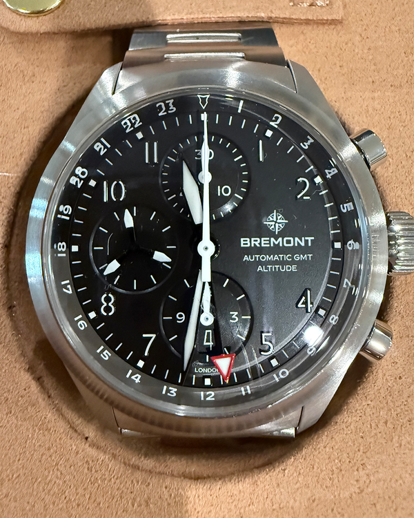 2026 Bremont Altitude Chronograph GMT 42MM Black Dial Steel Bracelet (ALT42-CHR-G-SS-BK-B)