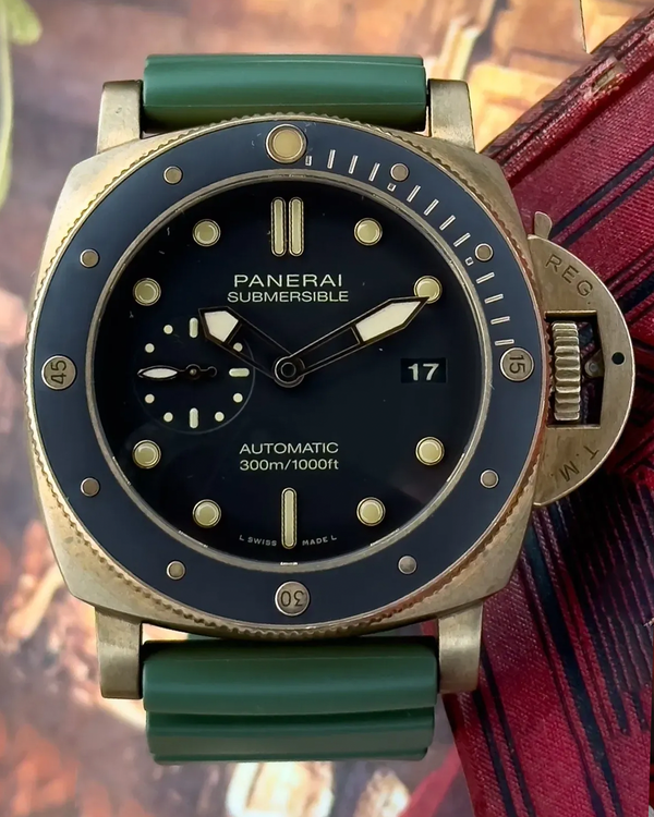 2022 Panerai Submersible Bronzo 47MM Brown Dial Rubber Strap (PAM00968)