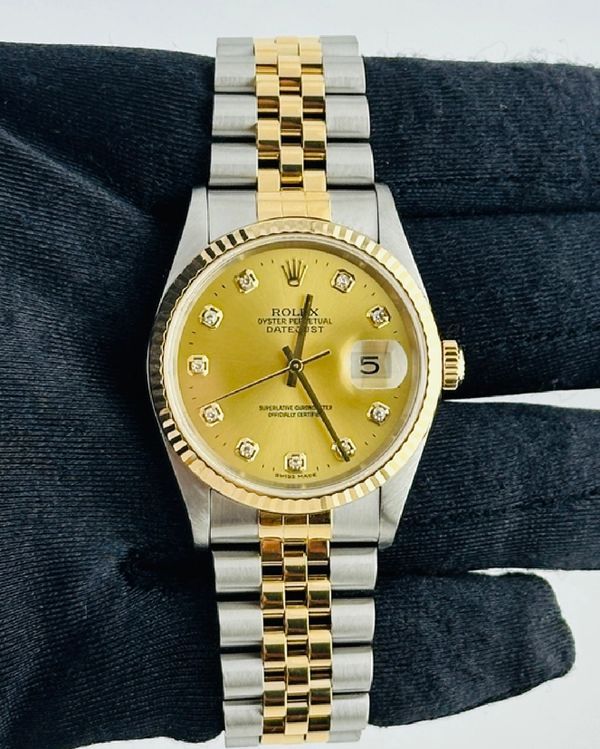 2000 Rolex Datejust 36MM Champagne Dial Two-Tone Jubilee Bracelet (16233G)
