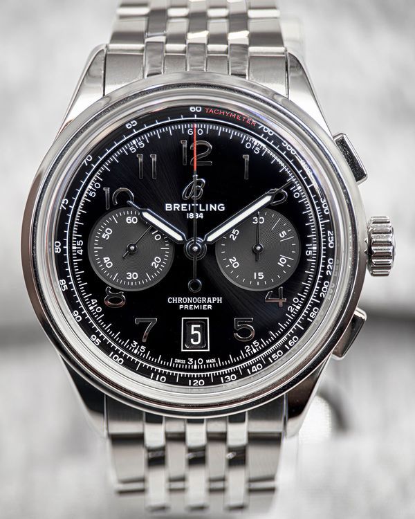 No Reserve - 2025 Breitling Premier B01 Chronograph 42MM Black Dial Steel Bracelet (AB0145221B1A1)