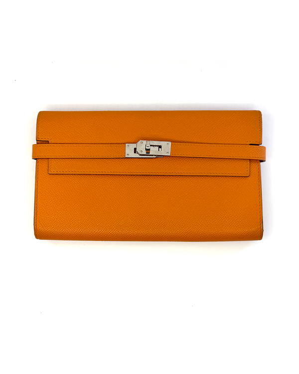 Hermès Kelly To Go Wallet 7.9 x 4.3IN Epsom Leather Palladium Hardware (Kelly Wallet To Go)