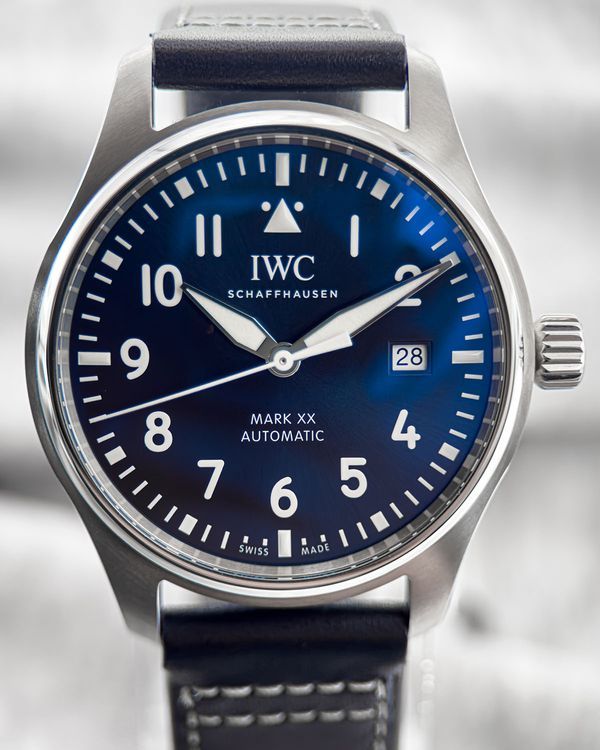 2026 IWC Schaffhausen Pilot Mark XX 40MM Blue Dial Leather Strap (IW328203)