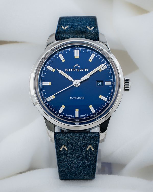 No Reserve - Norqain Freedom 60 42MM Blue Dial Leather Strap (N2000S02AA20120LO)