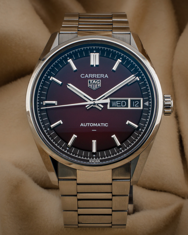 Tag Heuer Carrera Day-Date 41MM Red Dial Steel Bracelet (WDA2113.BA0043)