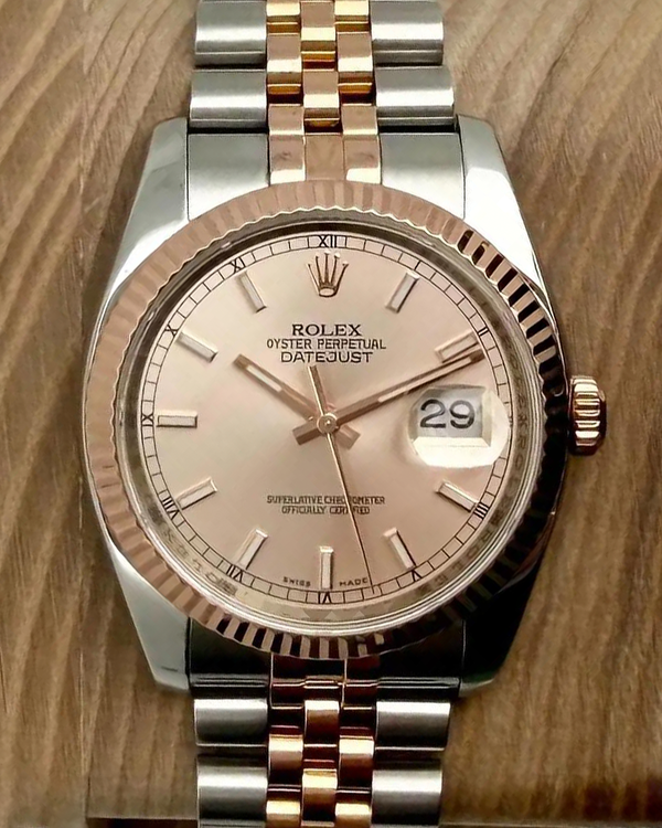 2006 Rolex Datejust 36MM Pink Dial Two-Tone Jubilee Bracelet (116231)