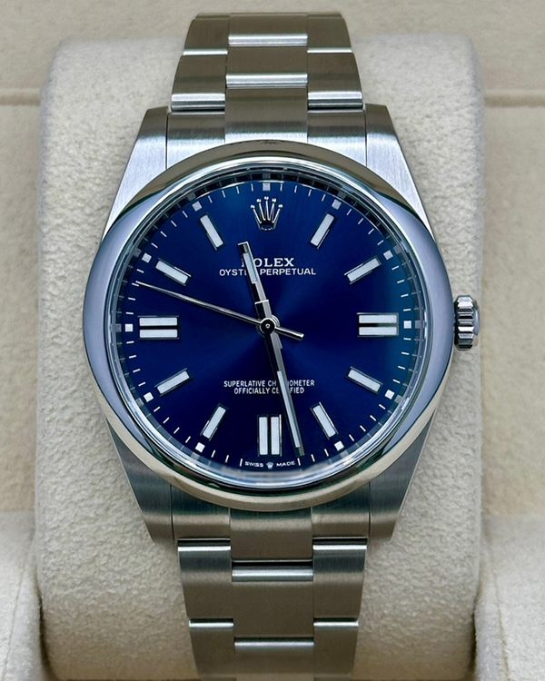 2024 Rolex Oyster Perpetual 41MM Blue Dial Oyster Bracelet (124300)