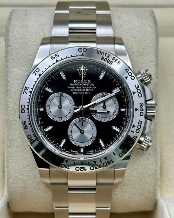 2024 Rolex Cosmograph Daytona 40MM Black Dial White Gold Oyster Bracelet (126509)
