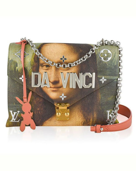 Louis Vuitton Accesories Masters Collection Pochette Chain "Leonardo Da Vinci" 11 x 8.25 x 3.1IN Canvas Gold-Toned Brass Hardware Brass Chain Strap Drop 20.5IN (M64626)