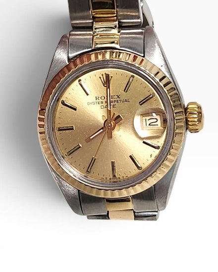 Rolex Oyster Perpetual Lady Date 26MM Champagne Dial Two-Tone Oyster Bracelet (6917)
