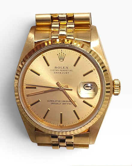 Rolex Datejust 36MM Champagne Dial Yellow Gold Jubilee Bracelet (16018)