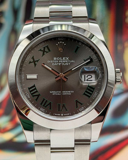 2022 Rolex Datejust "Wimbledon" 41MM Slate Dial Oyster Bracelet (126300)