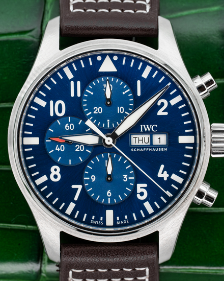 2019 IWC Schaffhausen Pilot Chronograph "Le Petit Prince" 43MM Blue Dial Leather Strap (IW377714)