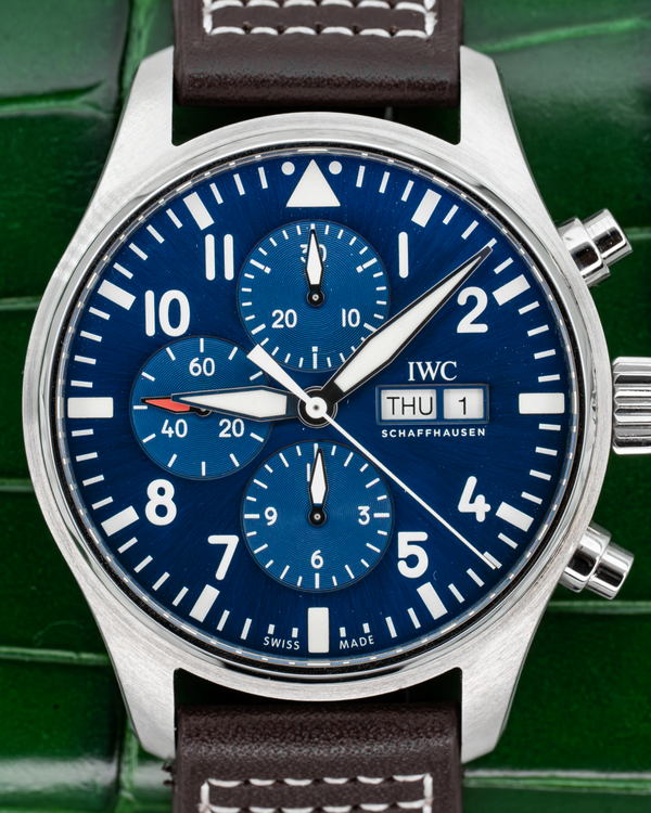 2019 IWC Schaffhausen Pilot Chronograph "Le Petit Prince" 43MM Blue Dial Leather Strap (IW377714)