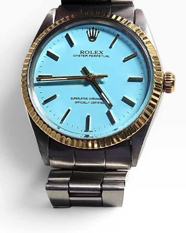 Rolex Oyster Perpetual 34MM Aftermarket "Tiffany" Blue Dial Oyster Bracelet (1002)