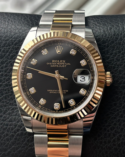 2023 Rolex Datejust 41MM Black Dial Two-Tone Oyster Bracelet (126333)