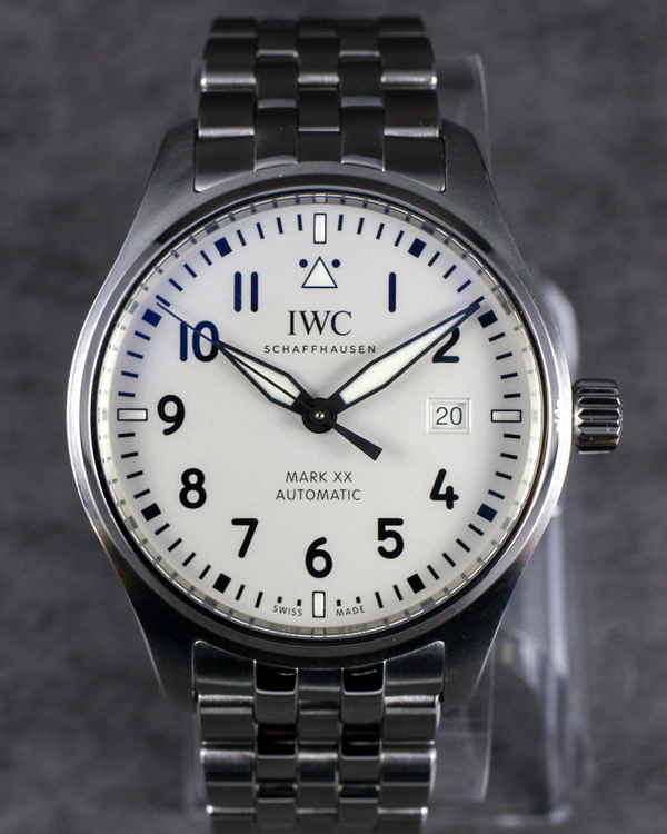 2024 IWC Schaffhausen Pilot Mark XX 40MM White Dial Steel Bracelet (IW328208)