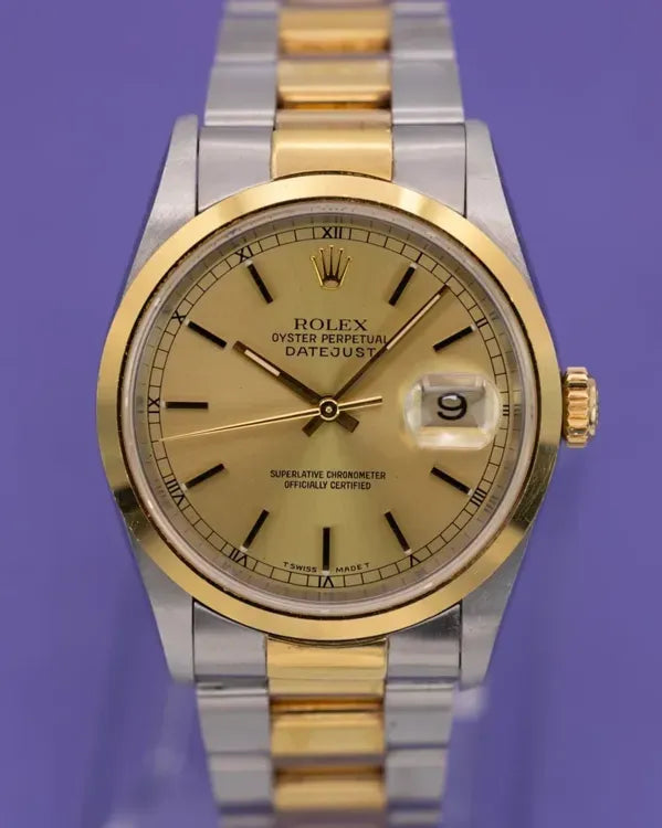 1994 Rolex Datejust 36MM Champagne Dial Two-Tone Oyster Bracelet (16203)