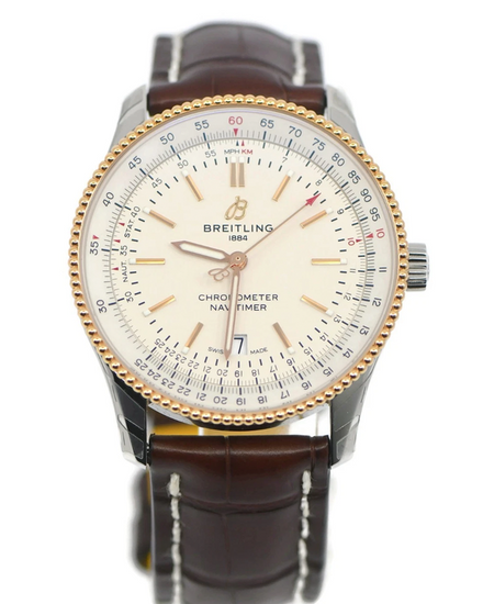 Breitling Navitimer 41MM White Dial Leather Strap (U17326)