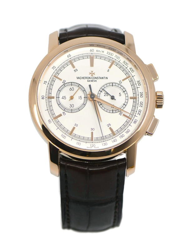 2010 Vacheron Constantin Traditionnelle Chronograph 42MM Silver Dial Leather Strap (47192/000R)