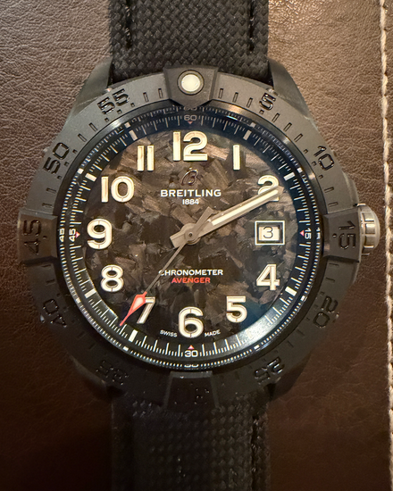 2026 Breitling Avenger Night Mission 42MM Carbon Dial Textile Strap (S17328)
