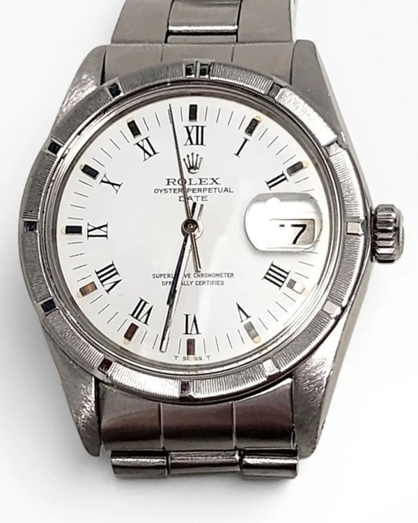 Rolex Oyster Perpetual Date 34MM White Dial Oyster Steel Bracelet (1501)