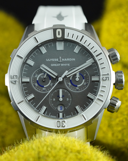 2022 Ulysse Nardin Diver Chronograph Great White L.E. 44MM Grey Dial Rubber Strap (1503-170LE-1A-GW/3A)