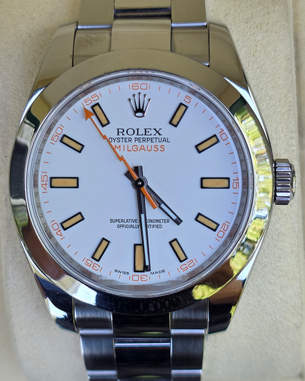 Rolex Milgauss 40MM White Dial Oyster Bracelet (116400)