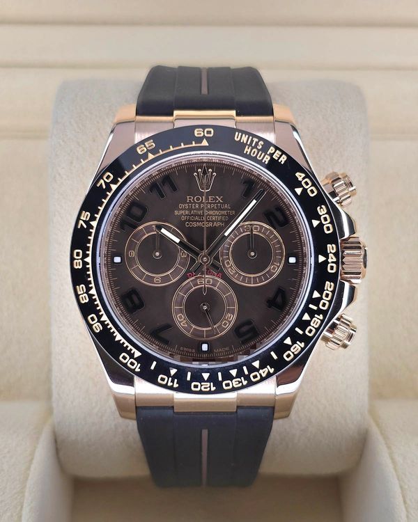 Rolex Cosmograph Daytona 40MM Chocolate Dial Aftermarket Rubber Strap (116515LN)