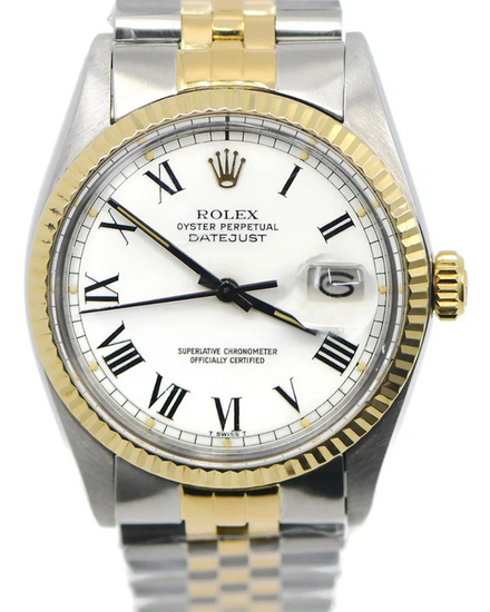 Rolex Datejust 36MM White "Buckley" Dial Two-Tone Jubilee Bracelet (16013)