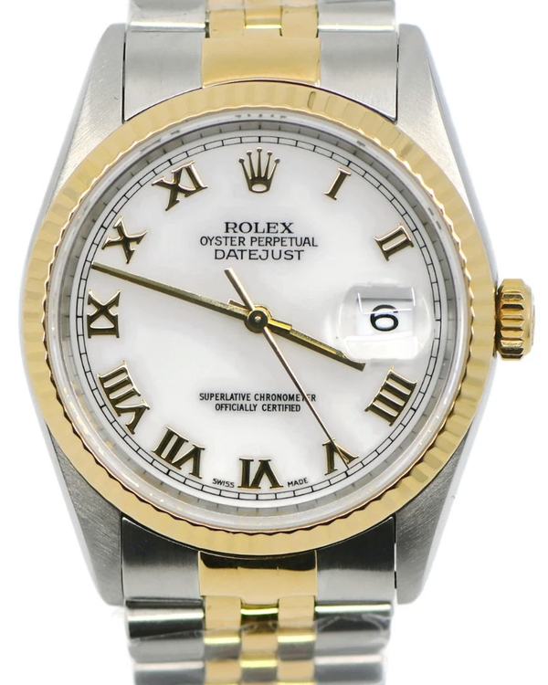 Rolex Datejust 36MM White Dial Two-Tone Jubilee Bracelet (16233)