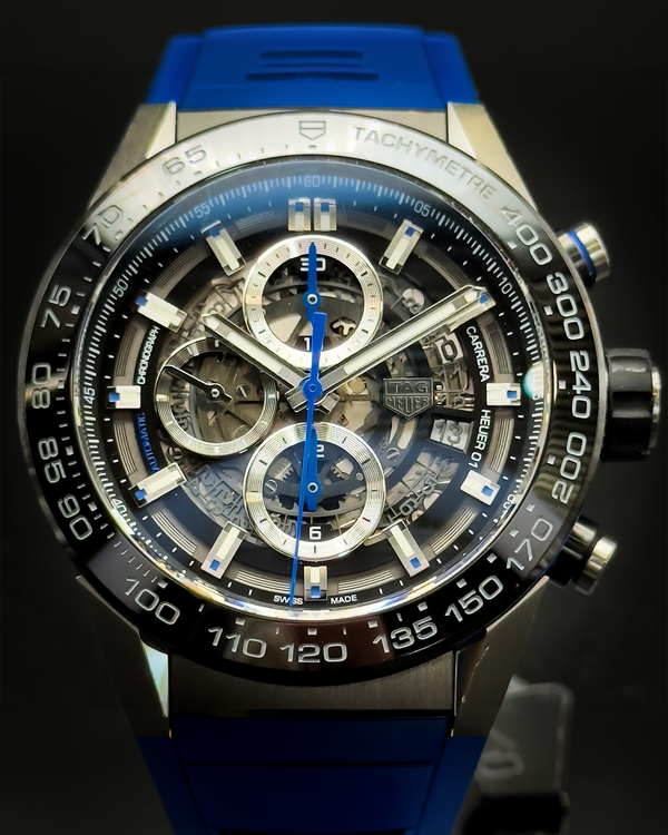 2017 Tag Heuer Carrera 43MM Skeleton Dial Rubber Strap (CAR2A1T.FT6052)