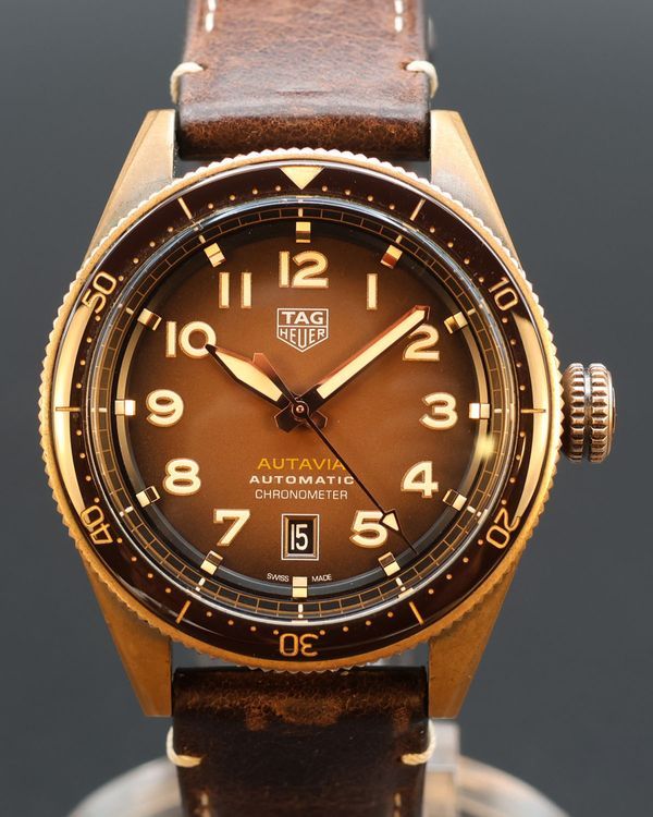 No Reserve - 2021 Tag Heuer Autavia 42MM Brown Dial Leather Strap (WBE5191.FC8276)