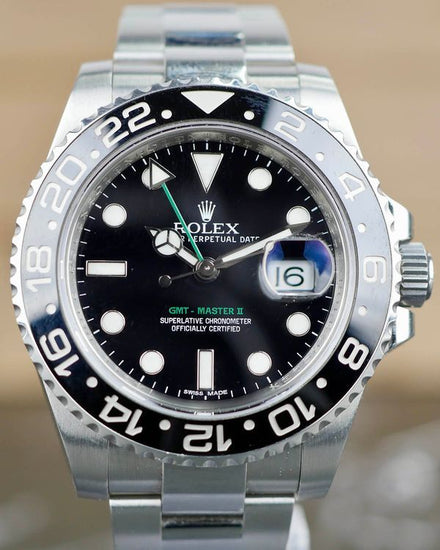 No Reserve - 2013 Rolex GMT-Master II 40MM Black Dial Oyster Bracelet (116710LN)