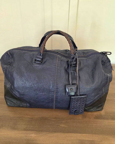 No Reserve - Bottega Veneta Boston Bag 17.5 x 11.5 x 9.5IN Leather Steel Hardware Leather Strap (B01007739X)