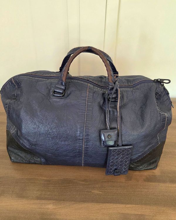 No Reserve - Bottega Veneta Boston Bag 8.2 x 12.2 x 12.5IN Leather Steel Hardware Leather Strap (B01007739X)