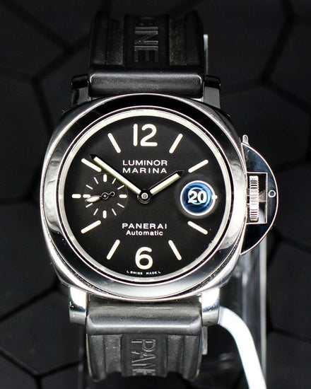 No Reserve - 2014 Panerai Luminor Marina 44MM Black Dial Rubber Strap (PAM00104)