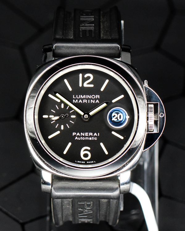 No Reserve - 2014 Panerai Luminor Marina 44MM Black Dial Rubber Strap (PAM00104)