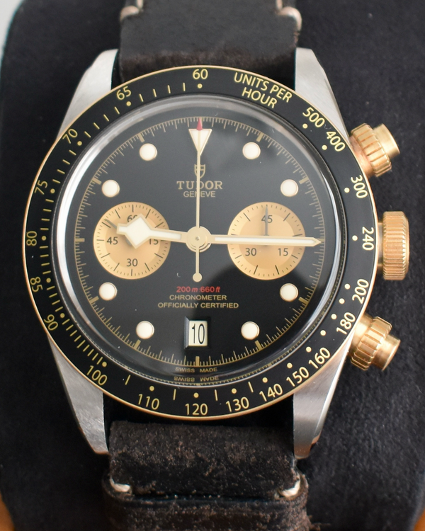 No Reserve - 2019 Tudor Black Bay Chrono S&G 41MM Black Dial Leather Strap (79363N)