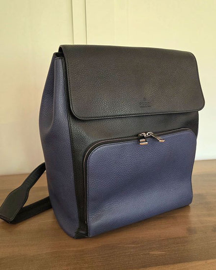 No Reserve - Gucci Backpack 15 x 12 x 6.5IN Leather Silver- Tone Hardware Leather Straps (406364)