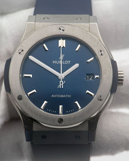 No Reserve - 2023 Hublot Classic Fusion 45MM Blue Dial Rubber Strap (511.NX.7170.RX)