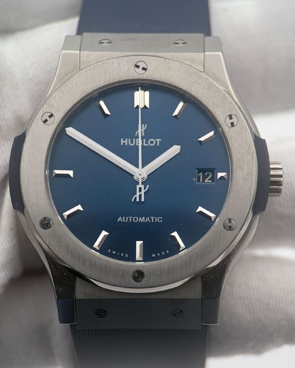 No Reserve - 2023 Hublot Classic Fusion 45MM Blue Dial Rubber Strap (511.NX.7170.RX)