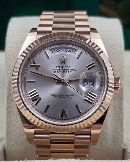 2023 Rolex Day-Date 40MM Sundust Dial Rose Gold President Bracelet (228235)