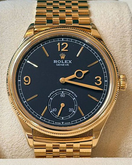 2026 Rolex 1908 39MM Black Dial Yellow Gold Settimo Bracelet (52508)