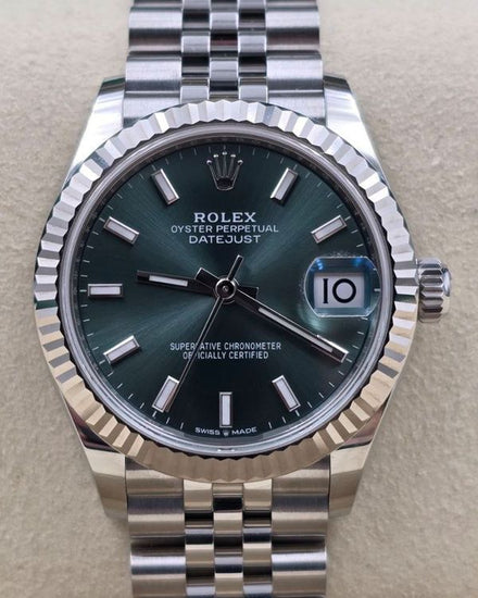2025 Rolex Datejust 31MM Green Dial Super Jubilee Bracelet (278274)