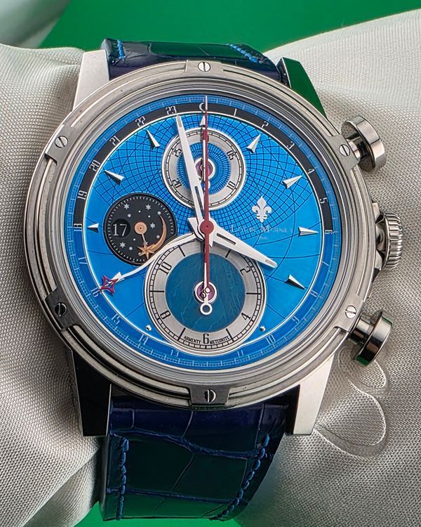 Louis Moinet Cosmic Art 46MM Blue Dial Leather Strap (LM-87.20.20)