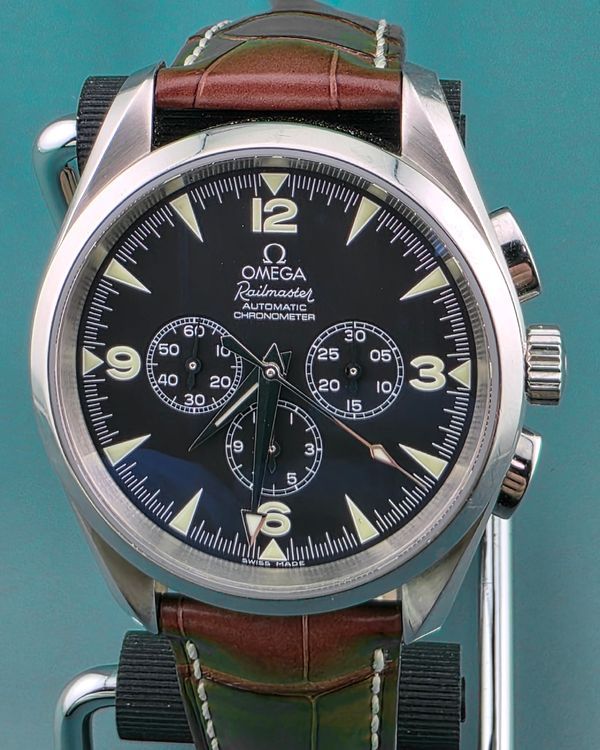 Omega Seamaster Railmaster 42.2MM Black Dial Leather Strap (2812.52.37)