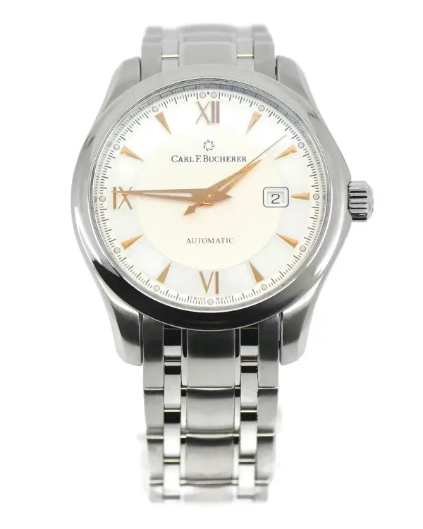 Carl F. Bucherer Manero 43MM Silver Dial Steel Bracelet (00.10915.08.15.21)