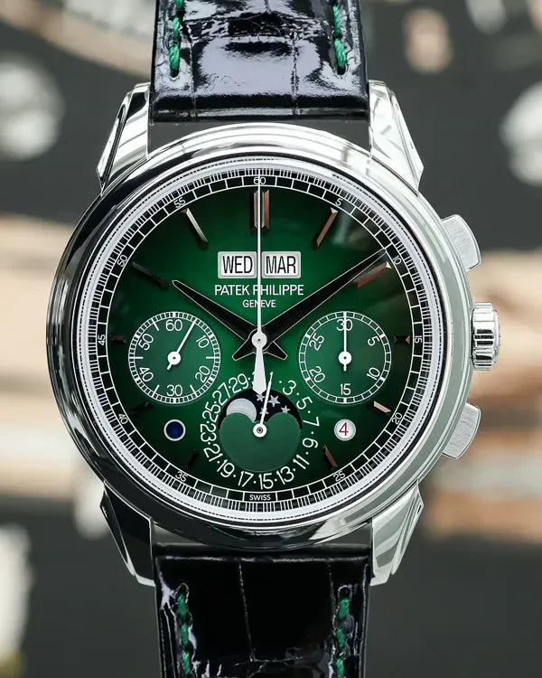 2025 Patek Philippe Perpetual Calendar 41MM Green Dial Leather Strap (5270P)