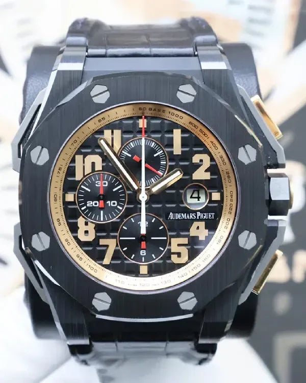 Audemars Piguet Royal Oak Chronograph "Arnold Schwarzenegger The Legacy" L.E. 48MM Black Dial Leather Strap (26378IO)