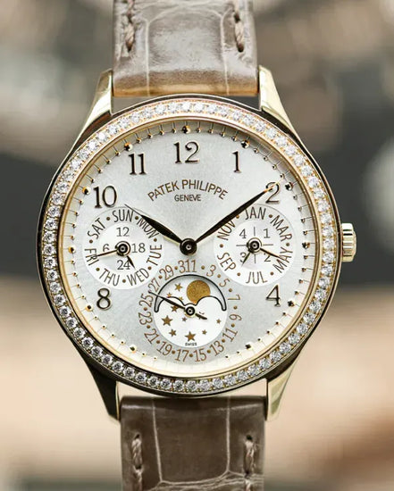 2022 Patek Philippe Perpetual Calendar 35.1MM Silver Dial Leather Strap (7140R-001)